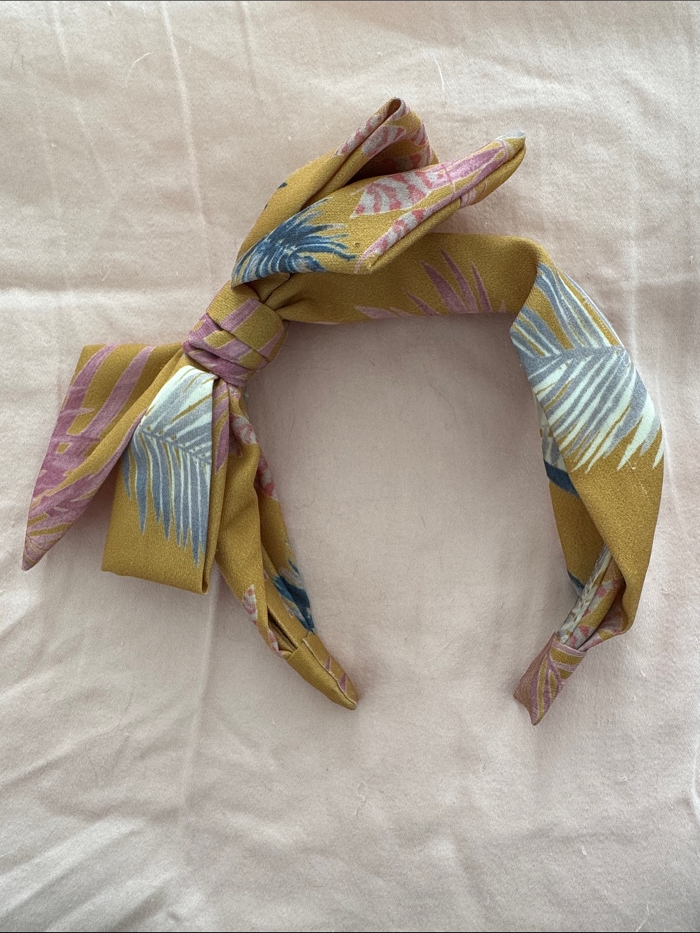 Anthropologie Mustard Tropical Print Knot Headband - Women Accessories